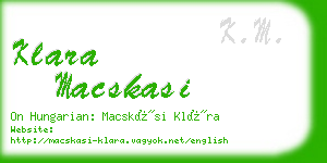 klara macskasi business card